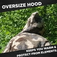 thumbnail image 4 of Reversible Sherpa and Micro-Mink Oversized Wearable Throw Blanket Hoodie, Green Camo Pattern, Unisex One size Fits Most, 4 of 7