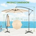 thumbnail image 7 of Homefun 10FT Offset Patio Umbrella Cantilever Hanging with 8 Ribs UV-Resistant & Waterproof Canopy Easy Tilt Adjustment for Outdoor Garden Poolside Lawn No Base Included, 7 of 7