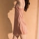 thumbnail image 4 of Conjunto de 2 piezas de camisón de satén con bata para mujer, camisón sexy de encaje, camisón sin mangas, 4 of 7
