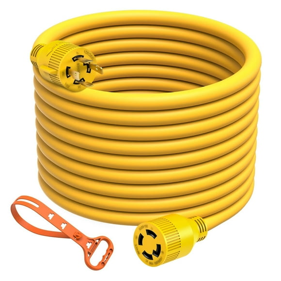 Heavy Duty 30 Amp 40FT Generator Extension Cord with Organizer 7500W