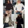 thumbnail image 4 of Ekouaer Turtleneck Shirt Women Long Sleeve Mock Neck Slim Fit Tops Thermal Base Layer Soft Lightweight Stretch Undershirts, 4 of 5