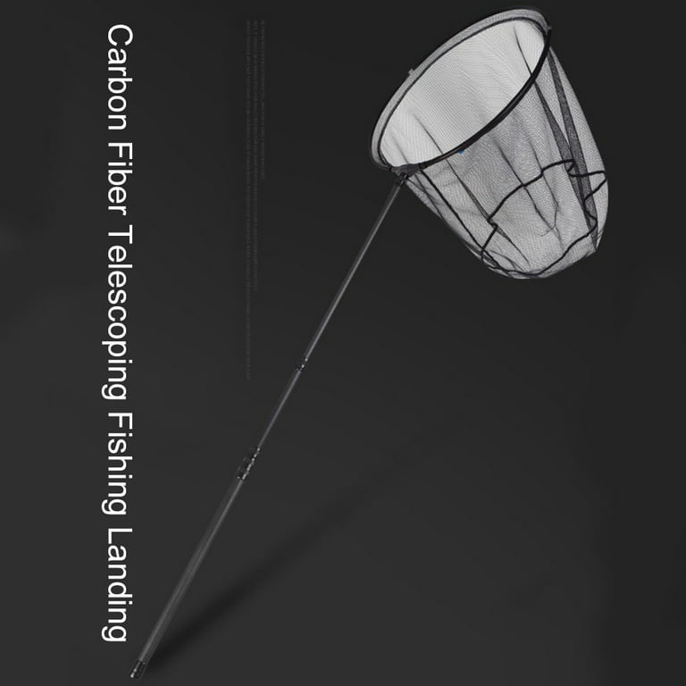 Carbon Fiber Telescoping Fishing Landing Net Rod Fish Handle Collapsible  Pole 