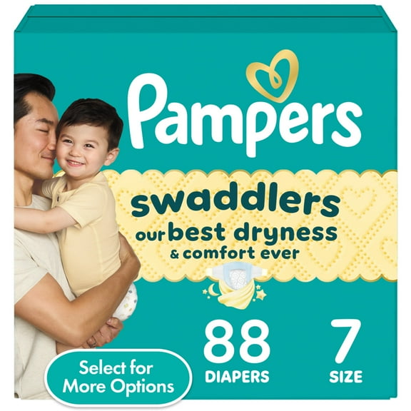Pampers Swaddlers Baby Diapers Size 7, 88 Count (Select for More Options)