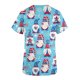 thumbnail image 4 of Blusa de manga corta con cuello en V para mujer, blusa con bolsillos estampados para el día de la independencia Pompotops hkajfhjk466290, 4 of 4