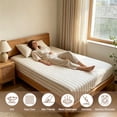 thumbnail image 6 of MMJ Queen Sheets Washed Cotton Fitted Sheet Single Item Mattress Protection Cover Bed Sheet 35.43x78.74in White Coffee Color, 6 of 6