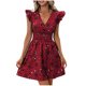 thumbnail image 1 of Vestido Corto de Verano Cintura Cinchado Gran Impresión de Flores sin Mangas, Vestido de Verano Sexy Y Informal, 1 of 7