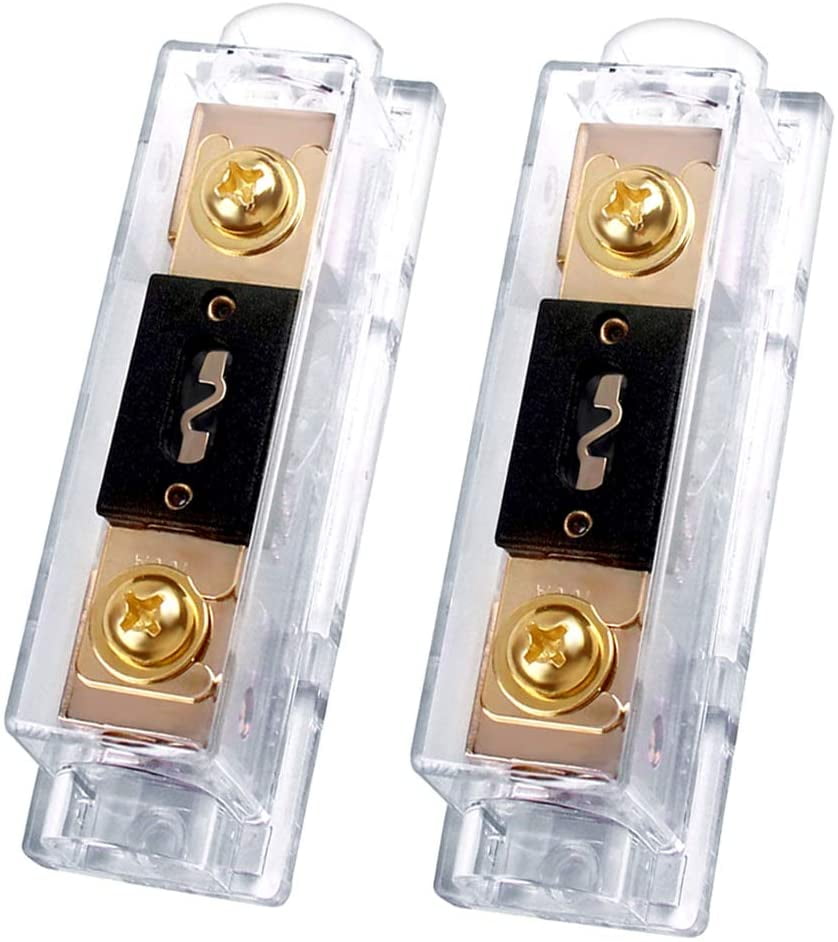 250 Amp 2 Pieces Car Audio Video ANL Fuse Holder Sets and 2 Pieces Spare ANL Fuses 
