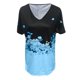 thumbnail image 4 of Pntutb Adulto Moda Mujer Cuello en V Manga corta tops Camiseta Estampados de flores Suelto Corto Pntutb Pntutb-7130, 4 of 5