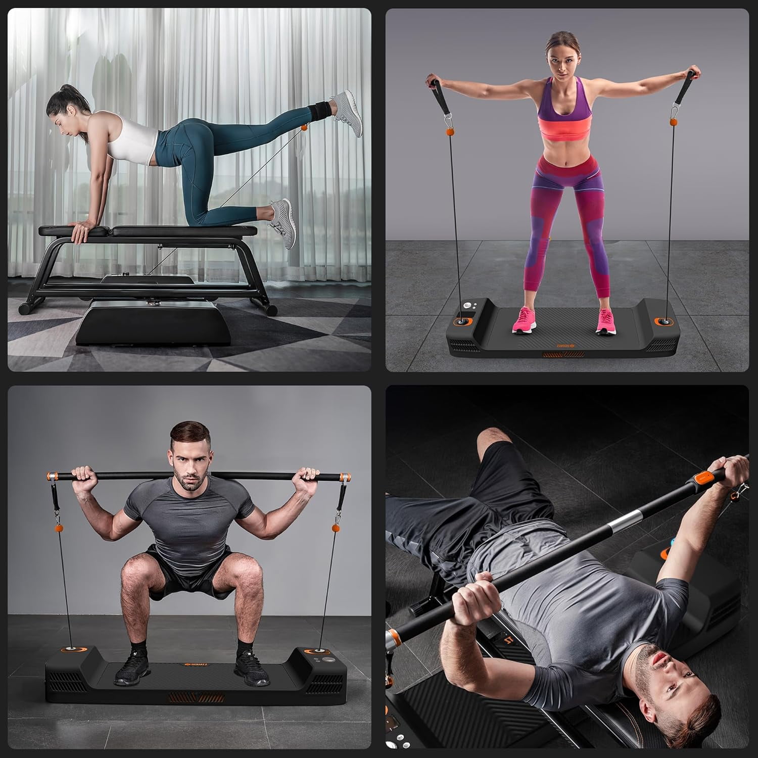 SQUATZ Apollo Board Mini Smart Cable Machine – 150lb Resistance Functional Trainer, Digital Home Gym with Free App & Accessories, Orange