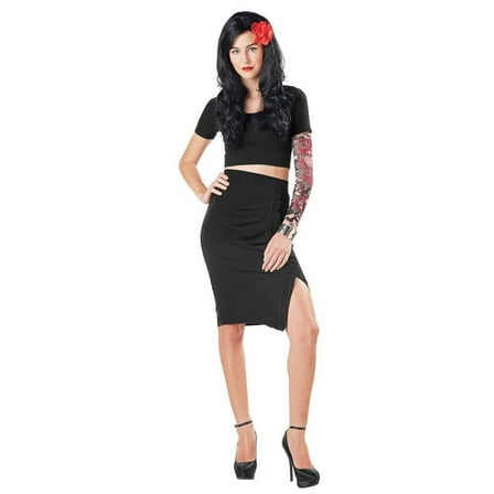 Seasons Day of the Dead Tattoo Sleeve Womens Fabric Slip-On Size S