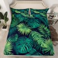 thumbnail image 2 of Castle Fairy Tree Leaves Boy Girl Twin Sheet Sets 3pcs,Black Green Twin Fitted Sheet Microfiber,Tropical Plants Breathable Flat Sheet,Lightweight Room Decor, 2 of 7