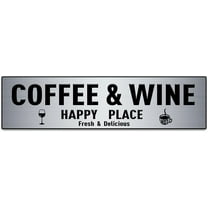 Original Vintage Design Coffee and Wine Tin Metal Signs Wall Art | Thick Tinplate Print Poster Wall Decoration for Cafe/Kitchen/Coffee Corner/Coffee Pot