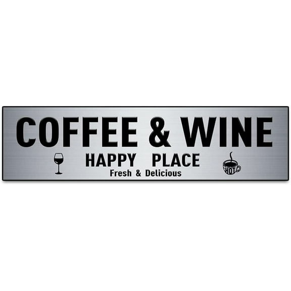 Original Vintage Design Coffee and Wine Tin Metal Signs Wall Art | Thick Tinplate Print Poster Wall Decoration for Cafe/Kitchen/Coffee Corner/Coffee Pot
