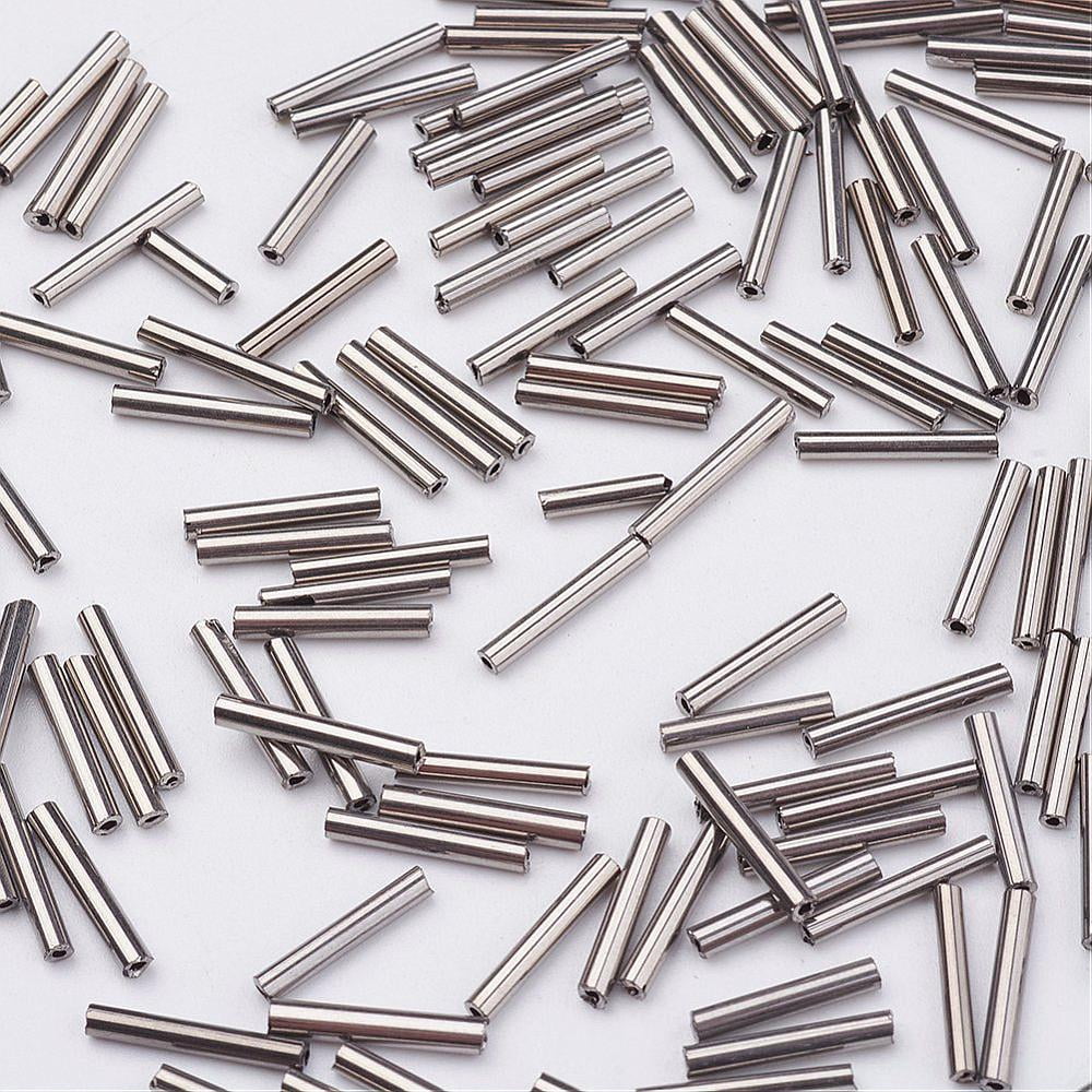 Glass Bugle Beads Metallic Colours Tan 12x2mm Hole: 0.5mm about 5000pcs/bag