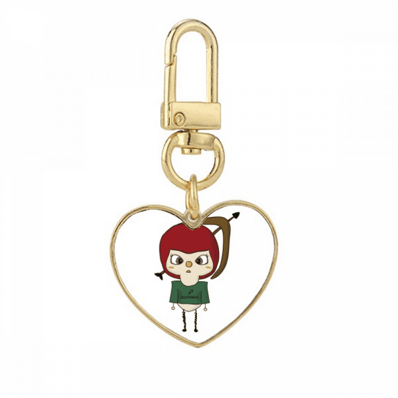 Constellation Luck Tendency Sagittarius Zeuss UU Gold Heart Keychain Metal Keyring Holder