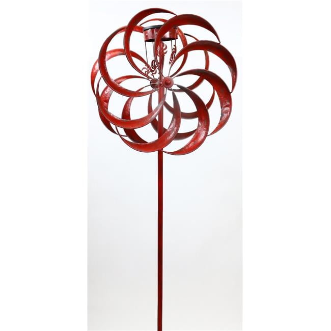 Solar Red Windmill Garden Stake by PatioPlus