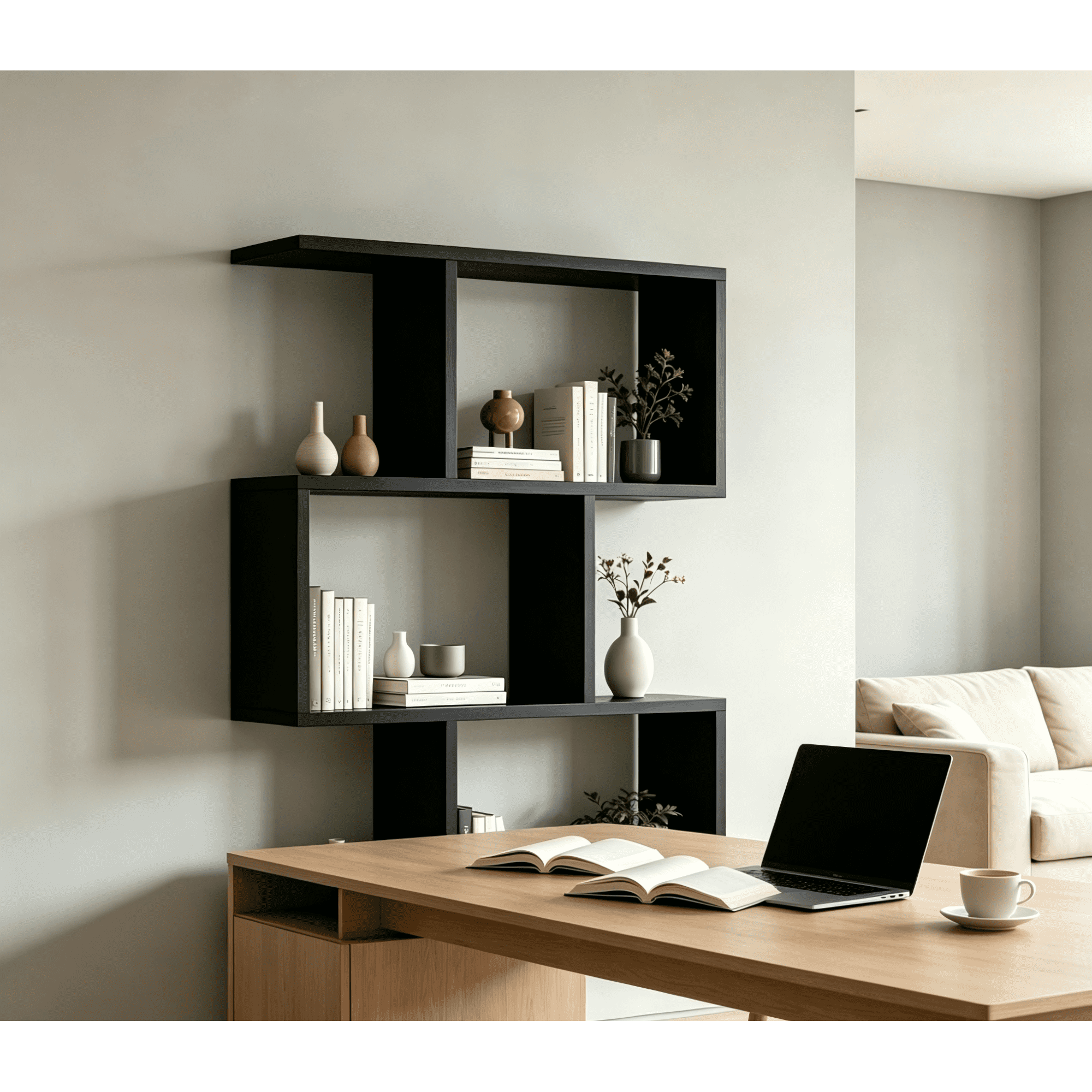 Leumius 3-Shelf Bookcase,Freestanding Book Shelf, Home Office Bookcase, Storage Shelving Unit for Bedroom, Living Room,Black