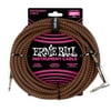 Ernie Ball 25' Braided Straight / Angle Instrument Cable, Black, Neon Orange