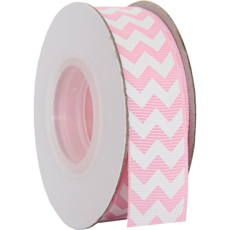 Hot Pink - Chevron Design Grosgrain Ribbon ( 7/8 inch | 25 Yards )