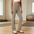 thumbnail image 2 of CFLVAEK Yoga Pants for Women with Pockets Casual Wide Leg Leggings Comfort Stretch High Waisted Workout Pant Khaki XL, 2 of 9