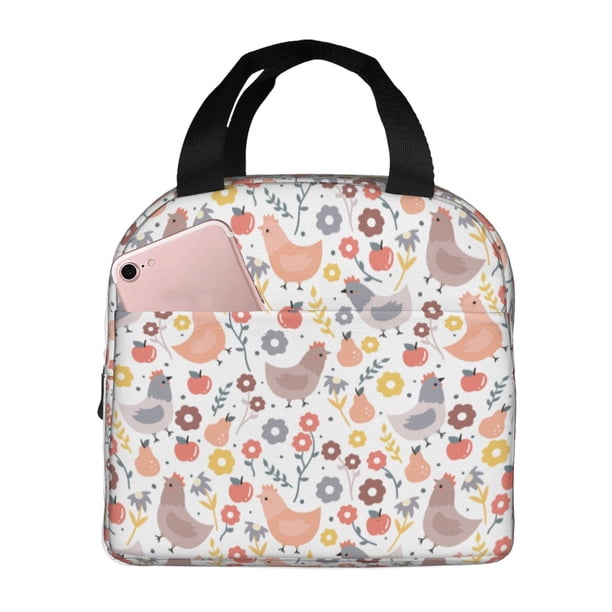 Easygdp Funny Chicken Bolsa Térmica Premium - Tela Oxford Impermeable, Gran Capacidad, Bolsillo Frontal, Unisex para Trabajo, Escuela, Actividades al Aire Libre y Picnics