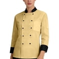 thumbnail image 3 of Hearthz Chef Jacket for Men and Women Long Sleeves Men's Chef Coat Womens Restaurant Kitchen Cook Shirt Chef Coat Cooking Uniforms (Beige,S), 3 of 6