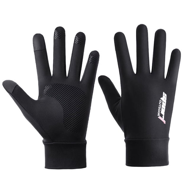 Guantes de dos dedos Dew para hombre, de seda helada, finos, con protección solar, antideslizantes, de medio dedo, para mujer