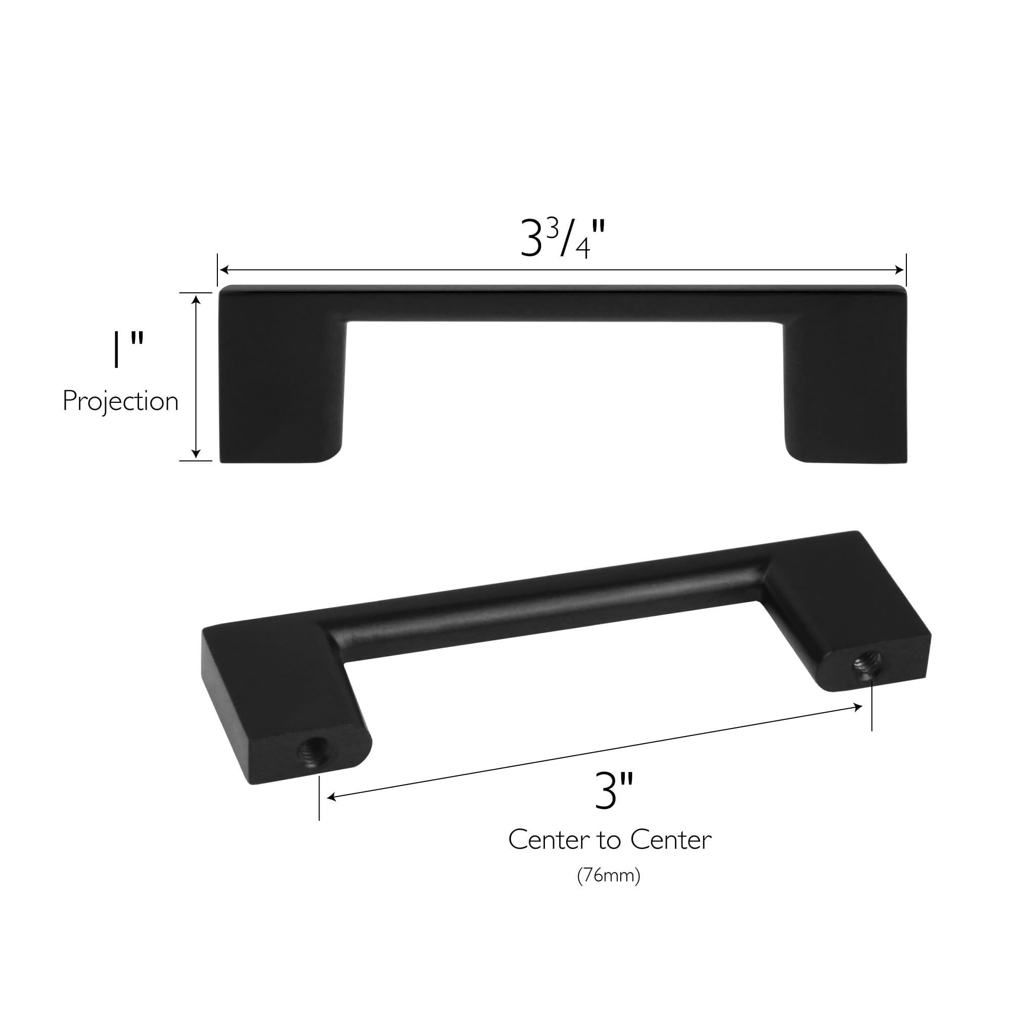 Design House 3" Center to Center 10-Pack Caster Drawer Pulls, Matte Black