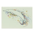 thumbnail image 1 of Modern Cutting Board, Dolphin Fish with Rainbow Colors Adventure Ocean Animal Illustration, Decorative Tempered Glass Cutting and Serving Board, Large Size, Multicolor, by Ambesonne, 1 of 1
