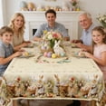 thumbnail image 5 of AURIGATE Easter Bunny & Egg Wreath Polyester Tablecloth for Spring Dining Table Decor, 5 of 7