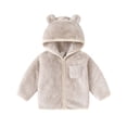 thumbnail image 7 of hengsof Toddler Boys Girls Hooded Fleece Jacket Long Sleeve Coat Cute Bear Hoodie Zip Up Fall Winter Warm Outwear with Pocket 1-5Y, 7 of 7