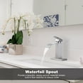 thumbnail image 5 of Wowow Waterfall Bathroom Faucet Brushed Nickel Faucet for Bathroom Sink Single Handle Mixer Tap Lavatory Vanity Faucet with Deck Plate and Pop Up Drain, 1 or 3 Hole, 5 of 7