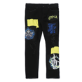 thumbnail image 5 of GFTD LA Los Angeles Men's Sage Skinny Fit Panel Patch Skull Distressed Rip Jeans (32, Black), 5 of 6