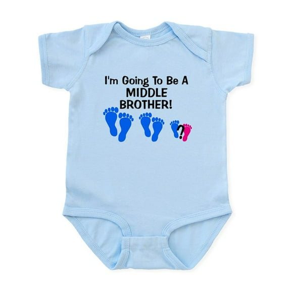 CafePress - MIDDLE BROTHER Body Suit - Baby Light Bodysuit, Size Newborn - 24 Months