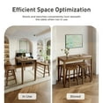 thumbnail image 6 of Alpha Joy 4 Pieces Dining Table Set for 4 Space-Saving Wood Kitchen Counter Height Bar Table, 2 Stools and Bench- Rustic Caramel, 6 of 8