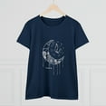 thumbnail image 2 of Women's Cotton T-Shirt with Floral Moon Design, Original Artwork Modern and Stylish, 2 of 5