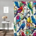 thumbnail image 2 of Orinice Rustic Bird Shower Curtain Set, Colorful Tropical Jungle Parrot Fabric Shower Curtain Bathroom Decoration with Hook Waterproof Washable 60x72, 2 of 7