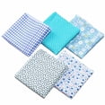 thumbnail image 1 of Unatoiry 5PCS Cotton Fabric Sewing Material Value Bundle Scraps Offcuts Quilting 50*50cm blue 1Set, 1 of 6