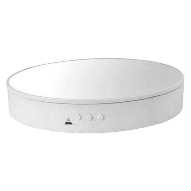 Soporte de Exhibición Giratorio Zulema de 7.8 Tocadiscos Alimentado Por USB Pantalla Espejo blanco Soporte de exhibición giratorio