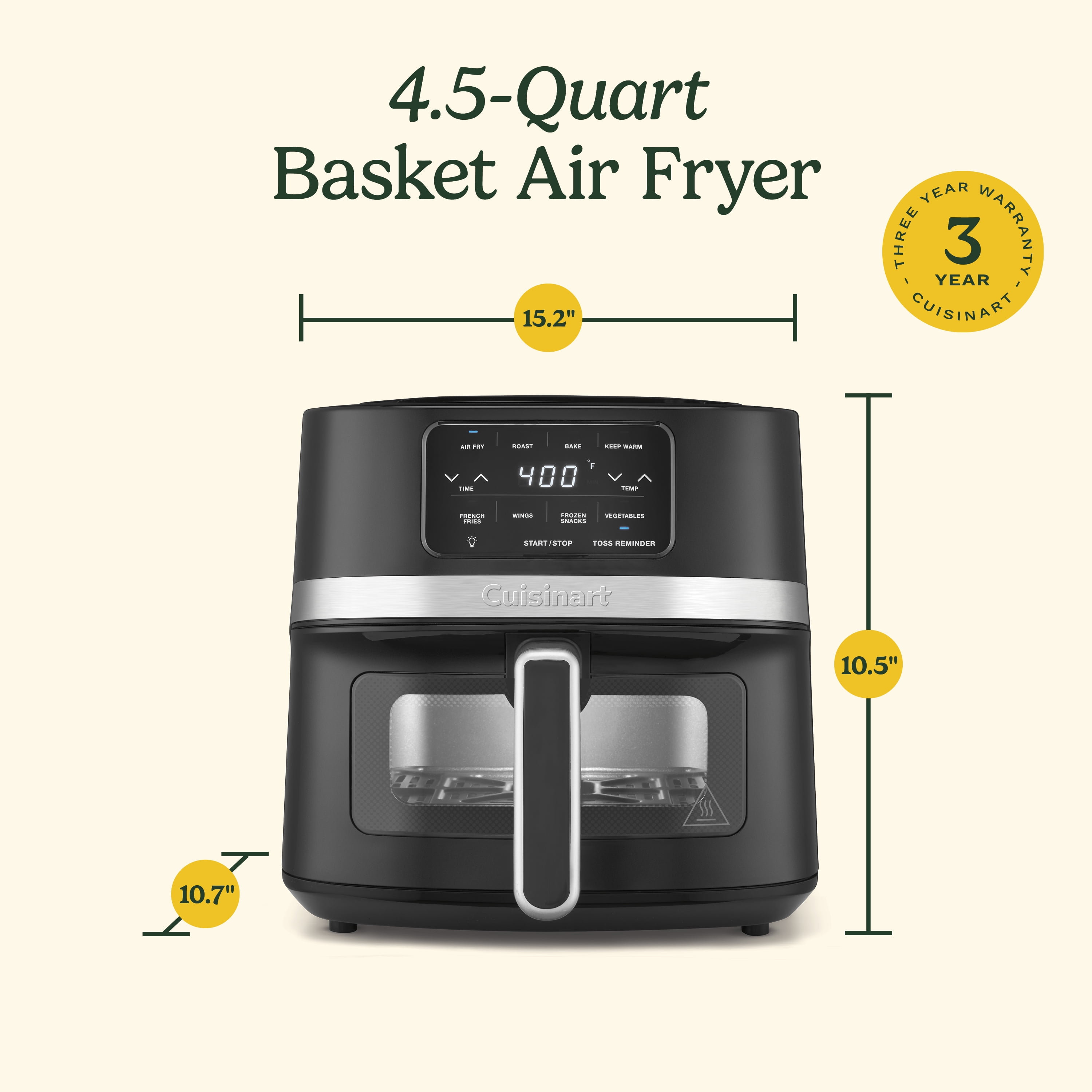 Cuisinart Air Fryer 4.5 Quart Basket - Walmart.com