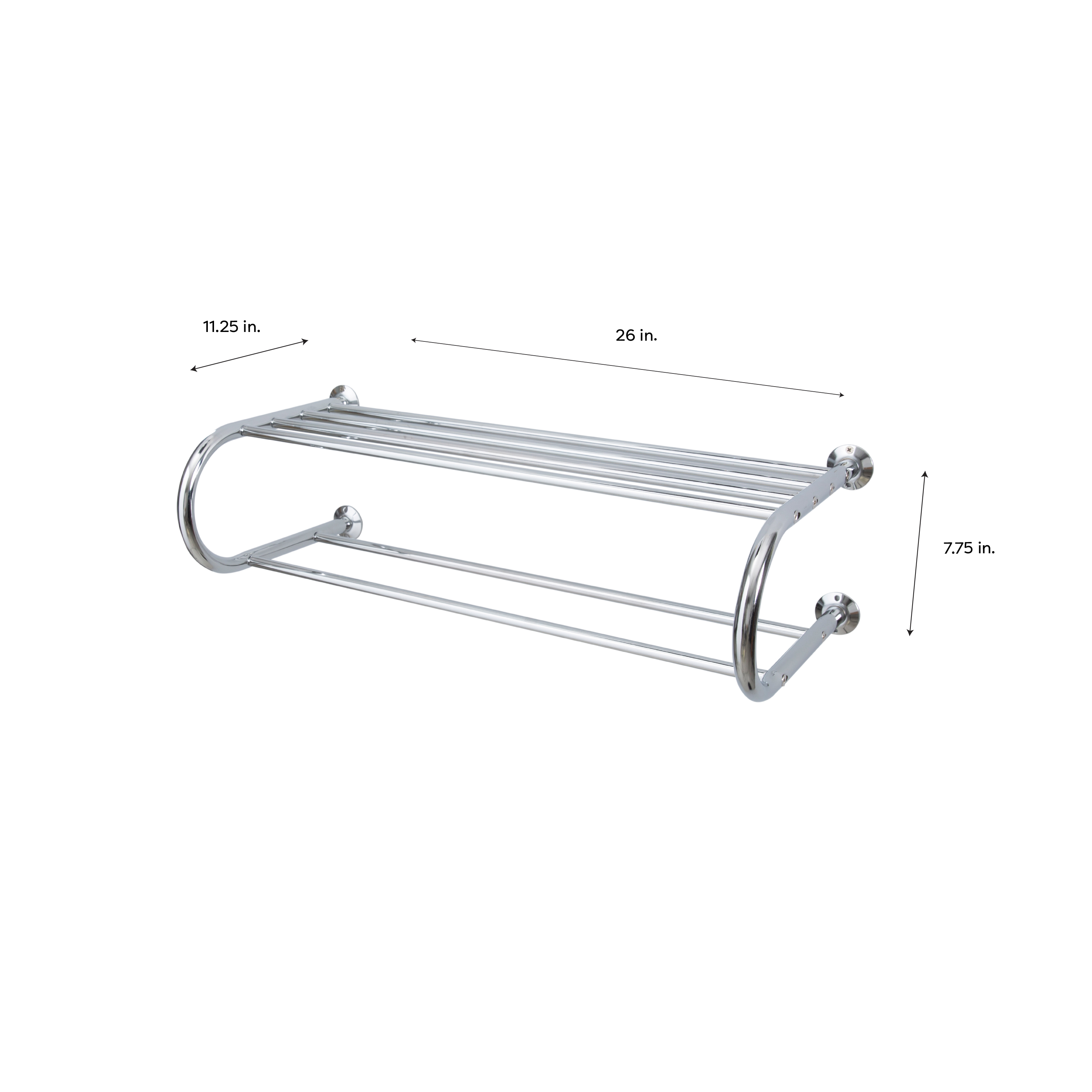 Organize It All Wall Mounted Bath Shelf with Towel Bar in Chrome - image 5 of 6