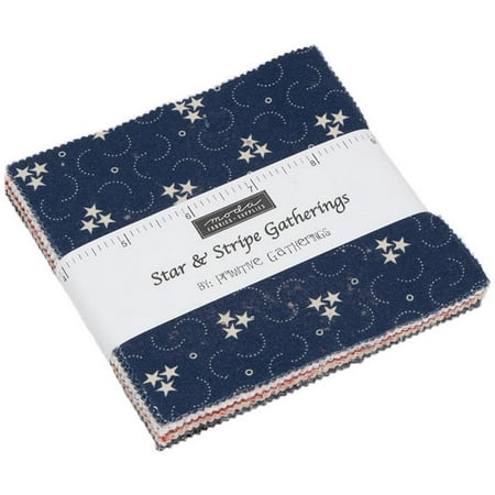 Stripe Quilt Fabric - Star & Stripe Gatherings Moda Charm Pack by Primitive Gatherings; 42 - 5