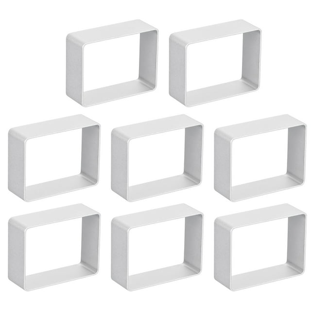 8uds Juego Cortadores Galletas Metal, Aleación Aluminio, Forma Rectángulo , para Hacer Pasteles , Fondant , Galletas , Sándwiches . Color Plateado.