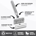 thumbnail image 3 of ASIPRO Safety Razor for Men & Women with 10 Double Edge Razor Blades Single Blade Razor Men Long Handle Double Edge Razor Rasoir de Sécurité avec 10 Lame Rasoir Reusable Razor Classic Shaving Razor, 3 of 8