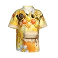 thumbnail image 2 of Fotbe Honey Bee Hawaiian Shirt For Men Unisex Summer Beach Casual Short Sleeve Cotton Linen Button Down Shirts-X-Large, 2 of 9