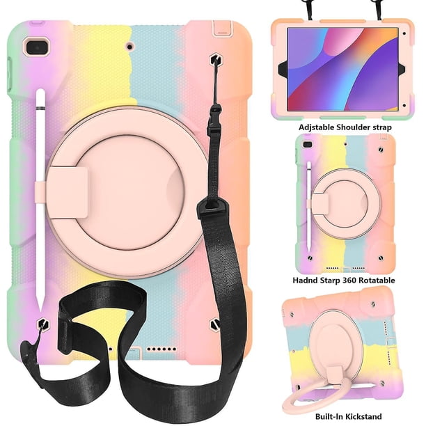 Funda para iPad Air de 10,2 pulgadas (2019/2020) con correa para el hombro, soporte de anilla grande, portalápices, protección contra caídas, duradera.