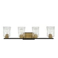 thumbnail image 2 of Sidney 4-Light Bathroom Vanity Light in Matte Black with Warm Brass Accents, 2 of 5