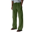 thumbnail image 1 of YDLCAFD Pj Pants Male Casual Daily Solid Full Length Pants Mid Waist Pocket Drawstring Trousers, 1 of 5