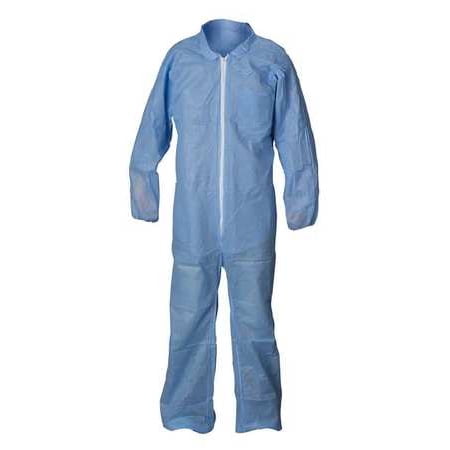 CONDOR 31TU71 Coverall, Basic SMS SafeGuard, Blue, 4XL