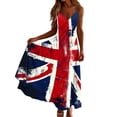 thumbnail image 6 of TaTaai Women's Plus Size British Flag Print Dress with Round Neck, Short Sleeves, and Comfortable Ankle-Length Fit Gift, 6 of 8